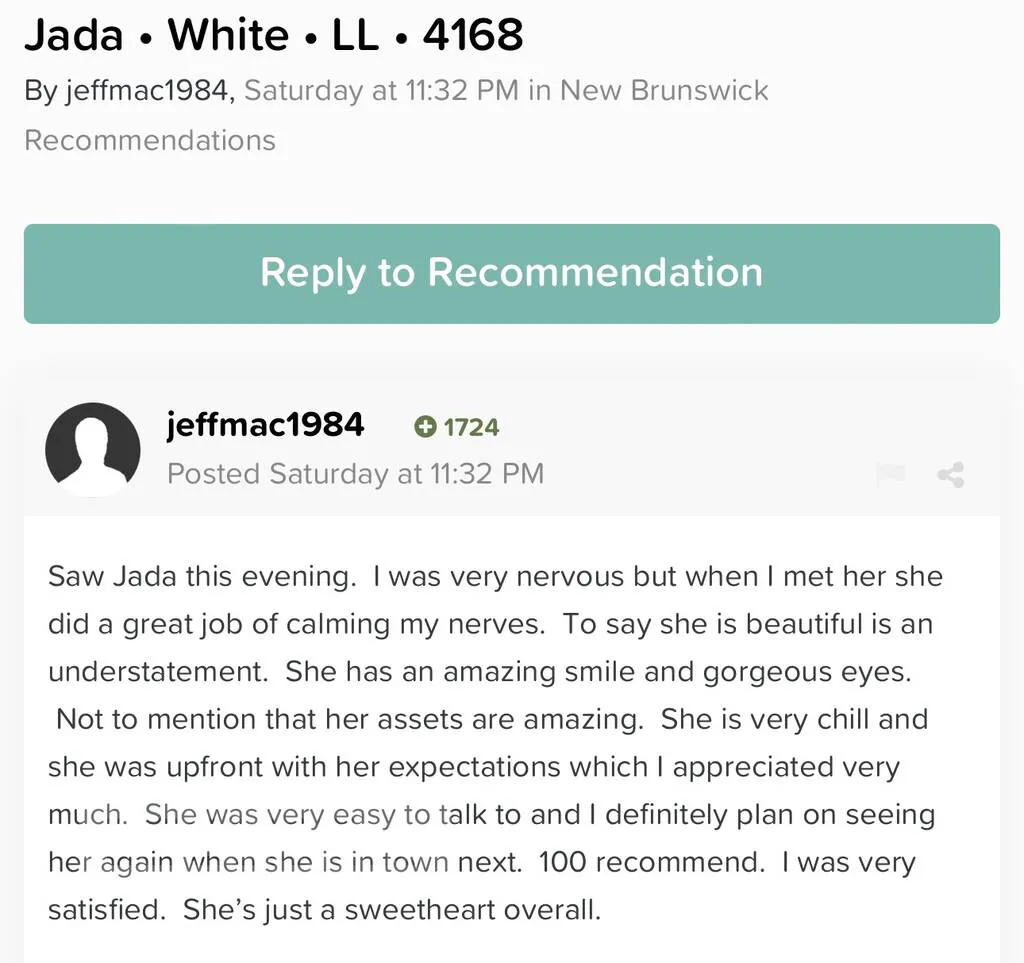 Escorts Halifax, Nova Scotia Jada Sweets