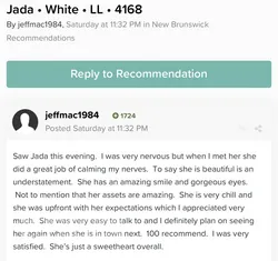 Escorts Halifax, Nova Scotia Jada Sweets